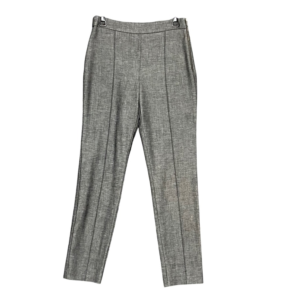 Mango Suit Women's Size 6 Grey High Waisted Side Zip Tapered Dress Career Pants